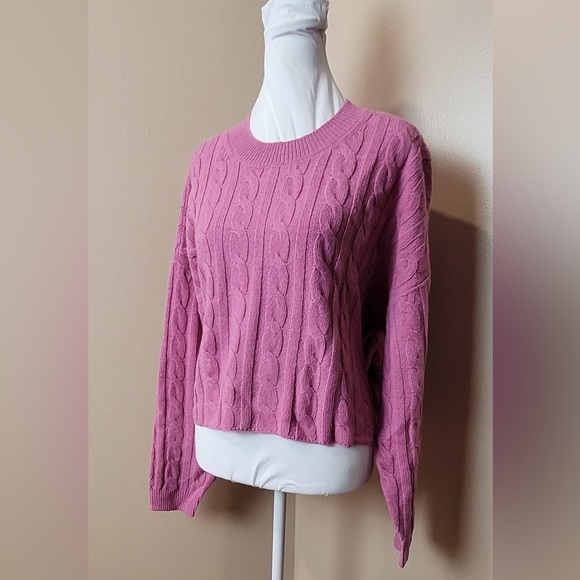 Madewell Cropped Cable Knit Sweater - Picture 2 of 9